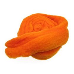 YARN WOOL felt tape orange  for handmade clothes and accessories-50 grams ~ 1.8 meters