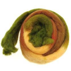 Woolen yarn for handmade clothes and accessories 5 melange brown, green -50 grams ~ 1.8 meters