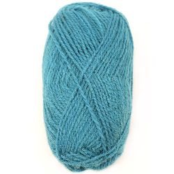 Ethno blue woolen yarn for handmade clothes and accessories100 grams -170 meters