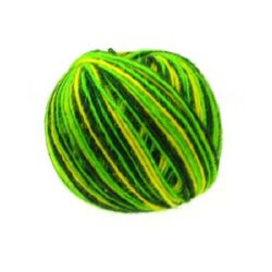 Yarn wool colored green yellow -50 grams