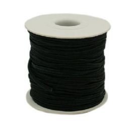 Текстилен шнур за Сутаж 3 мм цвят черен -1 метър