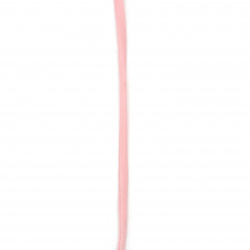 Копринен шнур 5x3 мм Habotai цвят розов бледо -1 метър