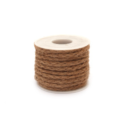 Natural Braided Cord Twine / 6 mm, 16 Strands - 5 meters