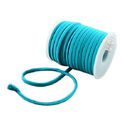 Silk cord 5x3 mm Habotai color blue-green -1 meter