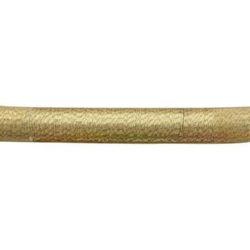 Καοτσούκ κορδόνι 5 mm με τρύπα 3 mm ντυμένο με χρυσή κλωστή -46 cm