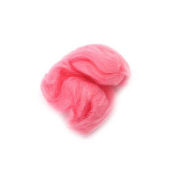 Φέλτ μαλλί 100 τοις εκατό MERINO 66S-21 micron χρώμα καραμέλα ροζ -4~5 γραμμάρια
