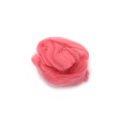 Wool for Felting, 100% MERINO, 66S-21 Micron, Cherry color - 4~5 grams