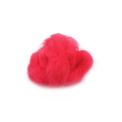 DIY Felting Wool 100 Percent MERINO, 66S-21 micron, Color Dark Pink - 4~5 grams