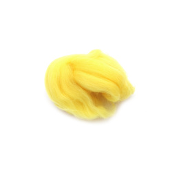 DIY Felting Wool 100% MERINO, 66S-21 micron, Color Baby Yellow - 4~5 grams