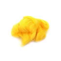 Wool for Felting, 100 Percent MERINO, 66S-21 Micron, Color Duck Yellow - 4~5 grams