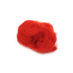 Felting Wool 100% MERINO, 66S-21 Micron / Color: Red - 4~5 grams