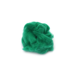 DIY Felting Wool, 100% MERINO, 66S-21 micron, color Green -4~5 grams