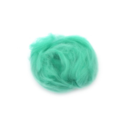 DIY Felting Wool 100% MERINO, 66S-21 micron, color Cyan - 4~5 grams