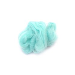 DIY Felting Wool 100% MERINO, 66S-21 micron, for Needle Felting, color Light Blue -4~5 grams