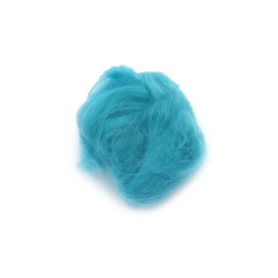 Wool for Felting, 100 Percent MERINO, 66S-21 micron, color Turquoise -4~5 grams
