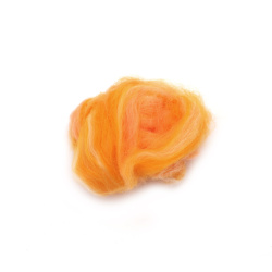 Lână pâslă 100% MERINO 66S-21 microni culoare portocaliu melange -4~5 grame