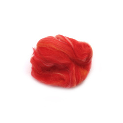 Φέλτ μαλλί 100 τοις εκατό MERINO 66S-21 micron χρώμα κόκκινο μελανζέ -4~5 γραμμάρια