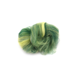 Φέλτ μαλλί 100 τοις εκατό MERINO 66S-21 micron χρώμα πράσινο μελανζέ -4~5 γραμμάρια