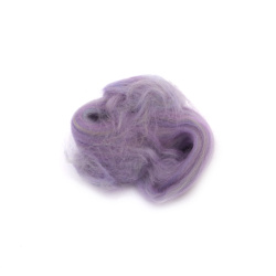 Lână pâslă 100% MERINO 66S-21 microni culoare baby violet melange -4~5 grame