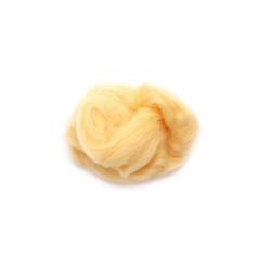 100% MERINO Felting Wool, 66S-21 Micron / Color: Banana - 4~5 grams