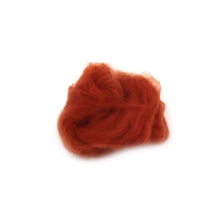 100% MERINO Felting Wool,    66S-21 micron / Color: Caramel - 4~5 grams
