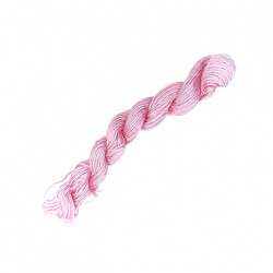 Polyester jewellery cord1 mm pink pale ~ 23 meters