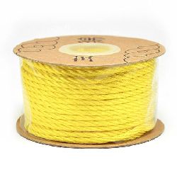 Polyester jewellery cord 2 mm yellow -5 meters