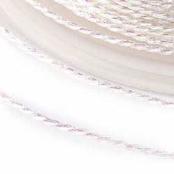 Lame Stringing Cord / 0.4 mm / 3 Layers / White ~150 meters