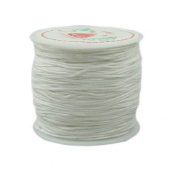 White Polyester Cord / 0.8 mm  ~ 45 meters