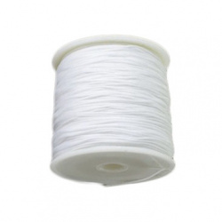Polyester jewellery cord 1 mm white ~ 90 meters