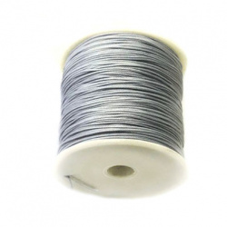 Polyester jewellery cord 1 mm gray dark ~ 90 meters
