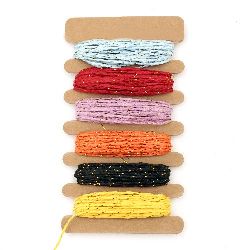 Paper Cord, DIY Decorations, Wrapping, Craft - 6 colors 5 meters each