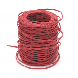 Snur de hârtie cu sârmă de 2,5 mm culoare roșu -50 metri