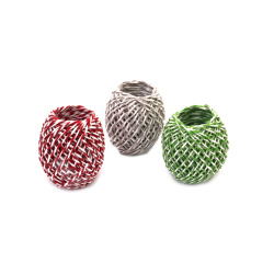 Two-color Paper Cord, 2 mm, Three Colors: Green, Gray and Red x 20 meters 