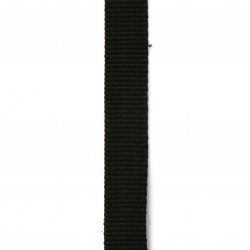 Υφασμάτινη κορδέλα πολυεστέρα 25x2 mm μαύρο -Η τιμή αφορά το ένα μέτρο