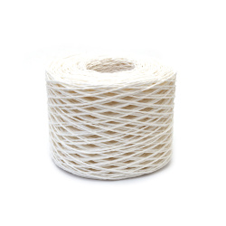 Sfoară de hârtie răsucită 2 mm 2 straturi albă ~220 metri