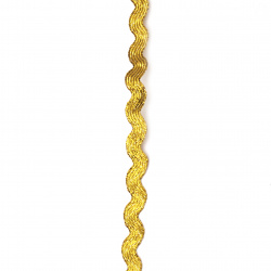 Ширит ламе 5 мм зиг заг цвят злато ~22 метра