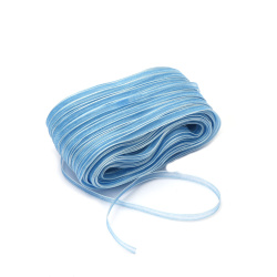 Ширит Органза 3 мм цвят син -50 метра
