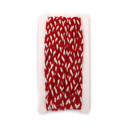 Ширит 8 мм плитка бяло и червено -10 метра