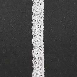 Not Available Online. You can also buy at EM ART stores and at +359 884 000 893 Elastic lace ribbon for Decoration, Wedding Clothes, Sewing, white 25 mm - 1 meter