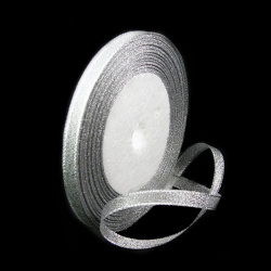 Organza ribbon 6 mm silver ~ 22 meters