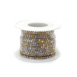 Metal Ribbon Basket with Crystal Glass SS6 Black 1 Quality -2.3 mm -9 Meter