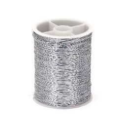 Ламе плетено цвят сребро 0.1 мм ~55 метра