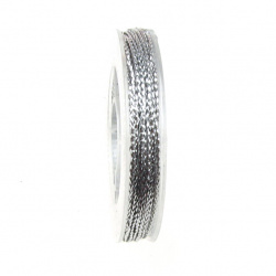 Metallic Braided Lame Thread  / 0.6 mm / Silver ~ 10 meters
