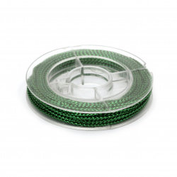 Metallic Braided Lame Thread / 0.6 mm / Green ~10 meters