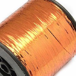 Braided Metallic Cord, Jewelry Making, DIY  0.28 mm orange -90 grams ~ 8000 m