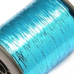 Braided Metallic Cord, Jewelry Making, DIY  0.28 mm blue light -90 grams ~ 8000 m
