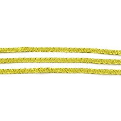 Braided Metallic Cord, Gift Wrap Craft String 3 mm flat gold light ~ 100 meters