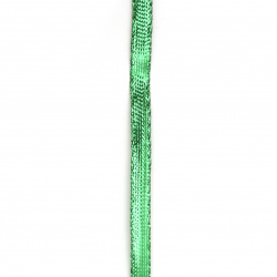 Braided Metallic Cord, Gift Wrap Craft String  8 mm flat green -5 meters