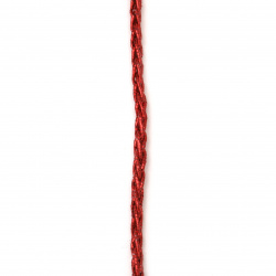 Ламе 3 мм плетено червено -10 метра